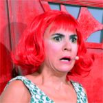Cara de incredulidad de Maité en el espectáculo ALONE